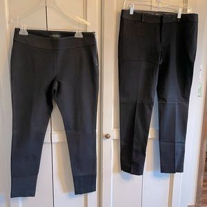 Two pair black straight ankle pants. Size 4